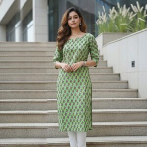 Women’s Cotton Kurti – Classic Traditional Print