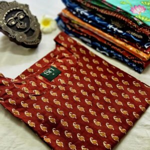 Women’s maroon cotton kurti with paisley booti ethnic print