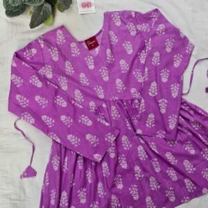 “Lavender Blossom Cotton Peplum Top”