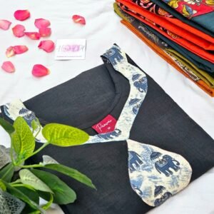 Midnight Elephant Print Kurti