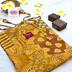 "Amber Glow Noodle Neck Kurti